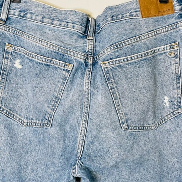 Madewell Low Slung Straight Leg Light Wash Button Fly 100% Cotton Denim Jeans 29 - Picture 7 of 11
